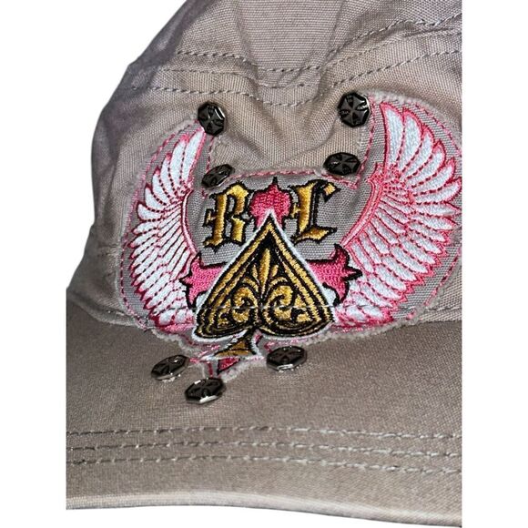 Nice Black Label Pink Brass khaki pink and Black Twill Military Cap Y2K adjustab main image 7